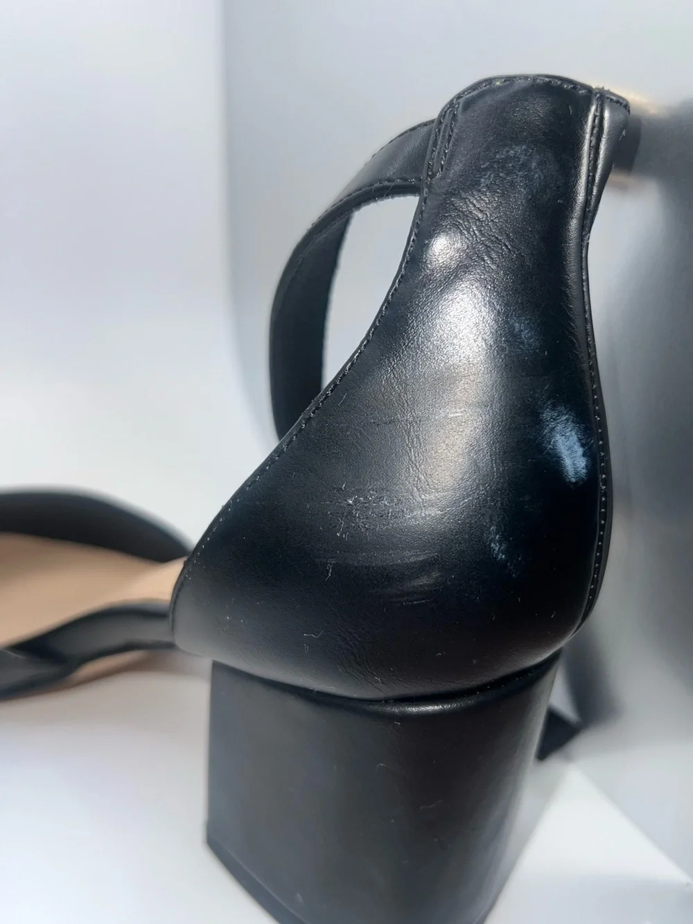 Michael Kors Black Leather Pointed Toe Block Heel Pumps Size 6